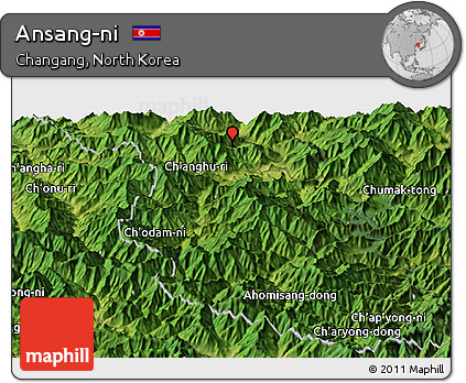 Satellite Panoramic Map of Ansang-ni