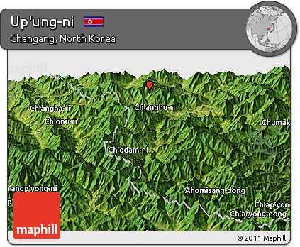 Satellite Panoramic Map of Up'ung-ni