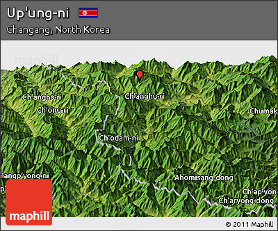 Satellite Panoramic Map of Up'ung-ni