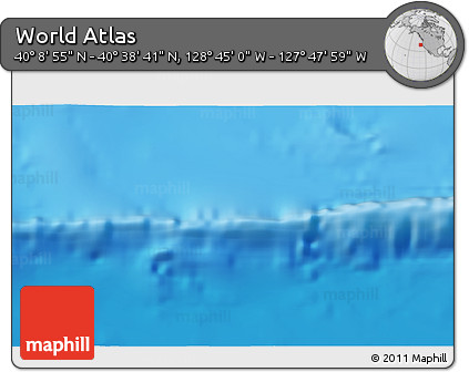 Physical 3D Map of the Area around 40° 23' 48" N, 128° 16' 30" W