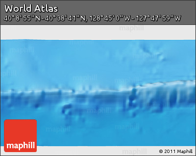 Physical 3D Map of the Area around 40° 23' 48" N, 128° 16' 30" W