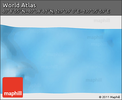 Physical 3D Map of the Area around 40° 23' 48" N, 130° 7' 30" E