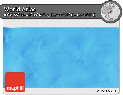 Physical 3D Map of the Area around 40° 23' 48" N, 132° 40' 30" E