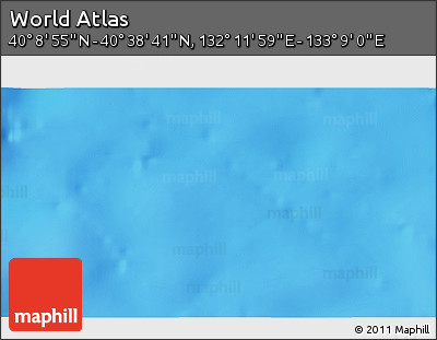 Physical 3D Map of the Area around 40° 23' 48" N, 132° 40' 30" E