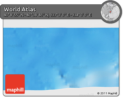 Physical 3D Map of the Area around 40° 23' 48" N, 133° 31' 30" E