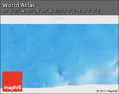 Physical 3D Map of the Area around 40° 23' 48" N, 133° 31' 30" E