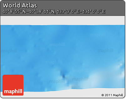 Physical 3D Map of the Area around 40° 23' 48" N, 133° 31' 30" E