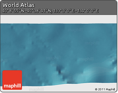 Satellite 3D Map of the Area around 40° 23' 48" N, 133° 31' 30" E