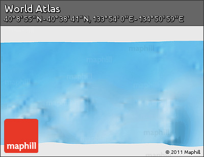 Physical 3D Map of the Area around 40° 23' 48" N, 134° 22' 30" E