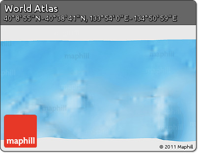 Physical 3D Map of the Area around 40° 23' 48" N, 134° 22' 30" E