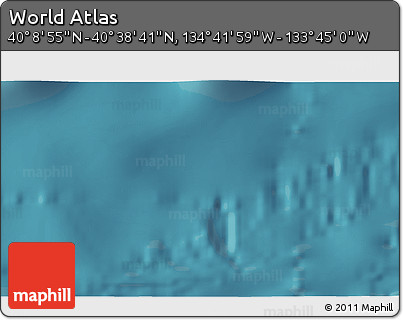 Satellite 3D Map of the Area around 40° 23' 48" N, 134° 13' 29" W