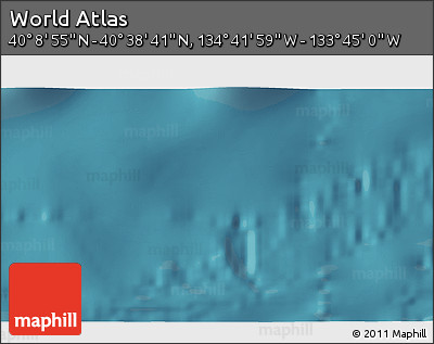 Satellite 3D Map of the Area around 40° 23' 48" N, 134° 13' 29" W