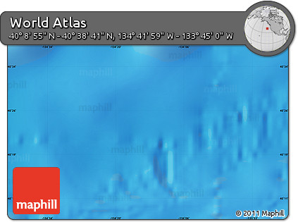 Physical Map of the Area around 40° 23' 48" N, 134° 13' 29" W