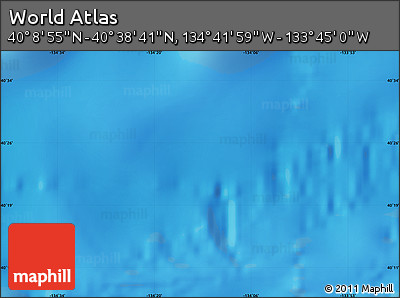 Physical Map of the Area around 40° 23' 48" N, 134° 13' 29" W
