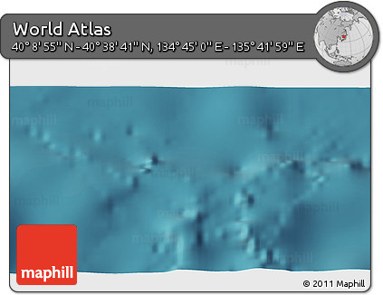 Satellite 3D Map of the Area around 40° 23' 48" N, 135° 13' 29" E