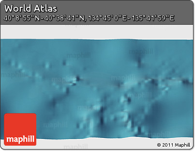 Satellite 3D Map of the Area around 40° 23' 48" N, 135° 13' 29" E