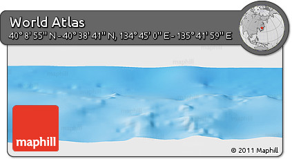 Physical Panoramic Map of the Area around 40° 23' 48" N, 135° 13' 29" E