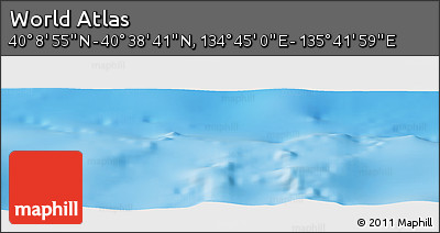Physical Panoramic Map of the Area around 40° 23' 48" N, 135° 13' 29" E