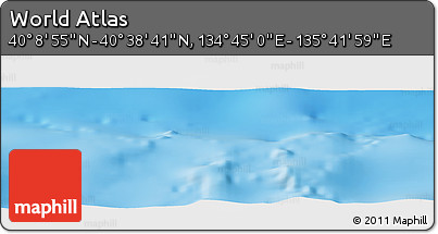 Physical Panoramic Map of the Area around 40° 23' 48" N, 135° 13' 29" E