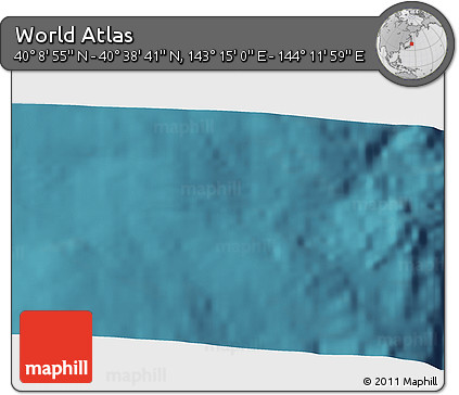 Satellite 3D Map of the Area around 40° 23' 48" N, 143° 43' 29" E