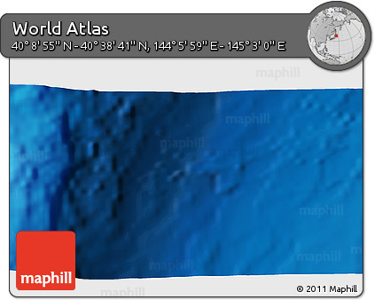 Physical 3D Map of the Area around 40° 23' 48" N, 144° 34' 29" E