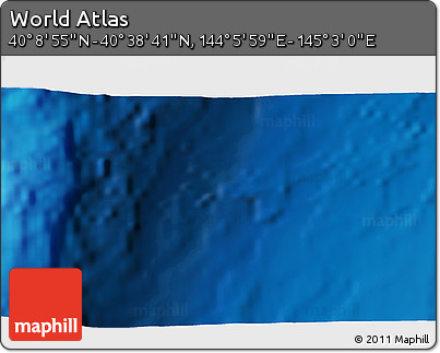 Physical 3D Map of the Area around 40° 23' 48" N, 144° 34' 29" E