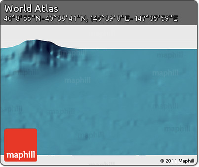 Satellite 3D Map of the Area around 40° 23' 48" N, 147° 7' 30" E