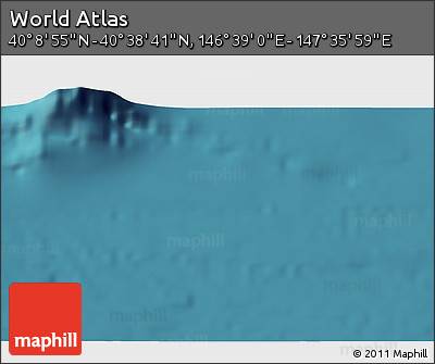 Satellite 3D Map of the Area around 40° 23' 48" N, 147° 7' 30" E