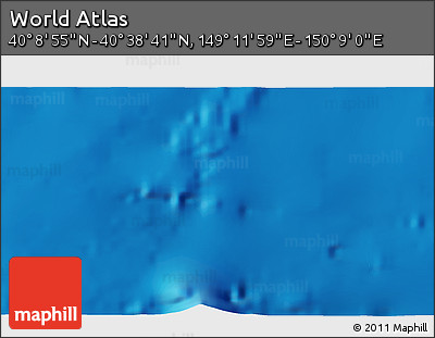 Physical 3D Map of the Area around 40° 23' 48" N, 149° 40' 30" E