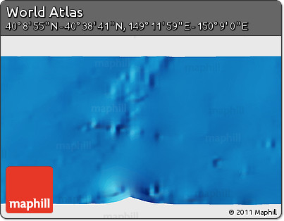Physical 3D Map of the Area around 40° 23' 48" N, 149° 40' 30" E
