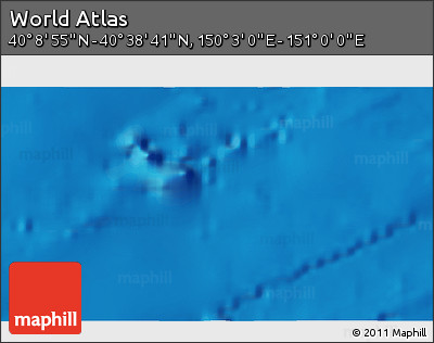 Physical 3D Map of the Area around 40° 23' 48" N, 150° 31' 30" E