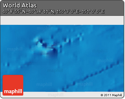 Physical 3D Map of the Area around 40° 23' 48" N, 150° 31' 30" E