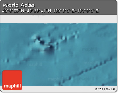 Satellite 3D Map of the Area around 40° 23' 48" N, 150° 31' 30" E