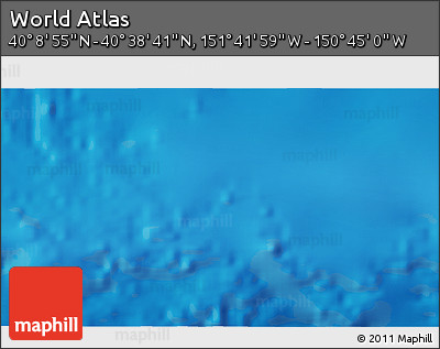 Physical 3D Map of the Area around 40° 23' 48" N, 151° 13' 29" W