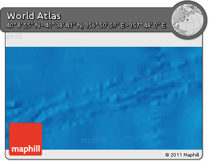 Physical 3D Map of the Area around 40° 23' 48" N, 157° 19' 29" E