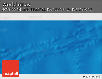 Physical 3D Map of the Area around 40° 23' 48" N, 157° 19' 29" E