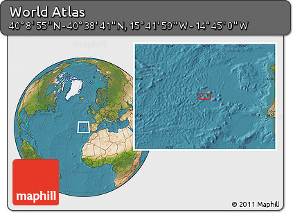 Satellite Location Map of the Area around 40° 23' 48" N, 15° 13' 29" W