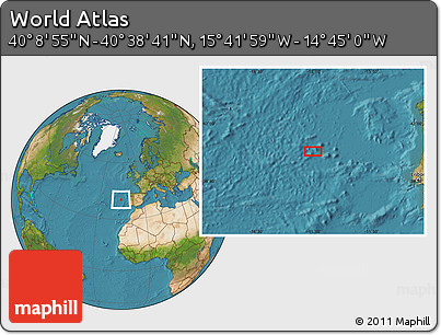 Satellite Location Map of the Area around 40° 23' 48" N, 15° 13' 29" W