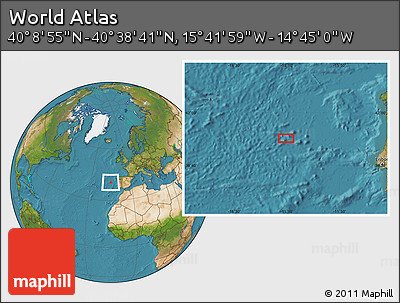 Satellite Location Map of the Area around 40° 23' 48" N, 15° 13' 29" W