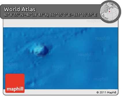 Physical 3D Map of the Area around 40° 23' 48" N, 160° 43' 29" E