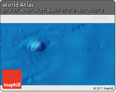 Physical 3D Map of the Area around 40° 23' 48" N, 160° 43' 29" E