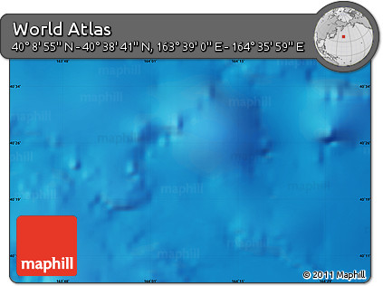 Shaded Relief Map of the Area around 40° 23' 48" N, 164° 7' 30" E