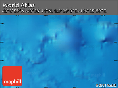 Shaded Relief Map of the Area around 40° 23' 48" N, 164° 7' 30" E