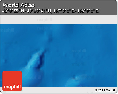 Physical 3D Map of the Area around 40° 23' 48" N, 167° 31' 30" E