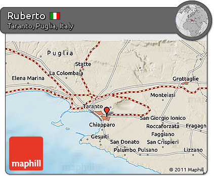 Shaded Relief 3D Map of Ruberto