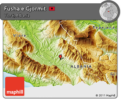 Physical 3D Map of Fusha E Gjormit