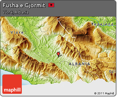 Physical 3D Map of Fusha E Gjormit