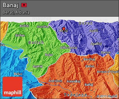 Political 3D Map of Banaj