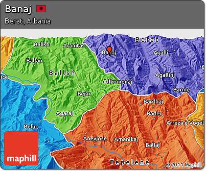 Political 3D Map of Banaj