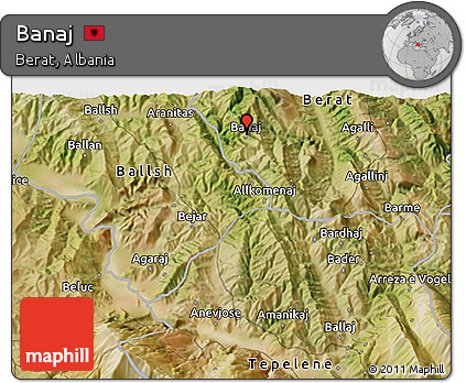 Satellite 3D Map of Banaj